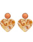 Fashion Orange Heart Shape Decorated Earrings
