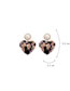 Fashion Plum Red Heart Shape Decorated Earrings
