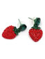 Fashion Red+green Strawberry Shape Decorated Earrings