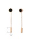 Fashion Gold Color+black Round Shape Decorated Tassel Earrings