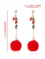 Fashion Red Fuzzy Ball Decorated Earrings