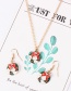 Fashion Green+red+white Christmas Wreath Shape Decorated Jewelry Set