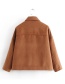 Fashion Brown Pure Color Decorated Coat
