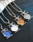 Fashion Champagne Owl Shape Decorated Necklace