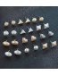 Fashion Gold Color Triangle&heart Shape Decorated Earrings