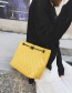 Fashion Yellow Pure Color Decorated Shoulder Bag