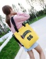 Fashion Yellow Letter Pattern Decorated Shoulder Bag