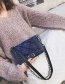 Fashion Blue Square Shape Decorated Shoulder Bag