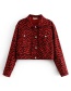 Fashion Red Leopard Pattern Decorated Coat