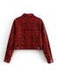 Fashion Red Leopard Pattern Decorated Coat