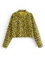 Fashion Yellow Leopard Pattern Decorated Coat