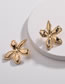 Fashion Gold Color Flower Shape Decorated Pure Color Earrings