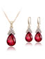 Fashion Red Waterdrop Shape Decorated Jewelry Set