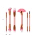 Fashion Pink Flame Shape Decorated Makeup Brush(6pcs)