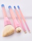 Fashion Pink Flat Shape Decorated Makeup Brush(4pcs)