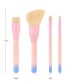 Fashion Pink Flat Shape Decorated Makeup Brush(4pcs)