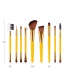 Fashion Yellow Flat Shape Decorated Makeup Brush(9pcs)