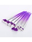 Fashion Purple Flat Shape Decorated Makeup Brush(10pcs)