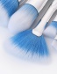 Fashion Blue Flat Shape Decorated Makeup Brush(10pcs)