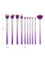 Fashion Purple Flat Shape Decorated Makeup Brush(10pcs)