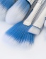 Fashion Blue Flat Shape Decorated Makeup Brush(10pcs)