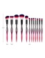 Fashion Red Round Shape Decorated Makeup Brush(12pcs)