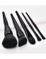 Fashion Black Pure Color Decorated Makeup Brush(5pcs)