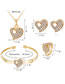 Fashion Gold Color Heart Shape Decorated Jewelry Set (5 Pcs )