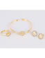 Fashion Gold Color Diamond Decorated Hollow Out Jewelry Set (5 Pcs )