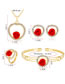 Fashion Gold Color+red Flower Shape Decorated Jewelry Set (5 Pcs )
