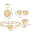Fashion Gold Color Heart Shape Decorated Hollow Out Jewelry Set (5 Pcs)