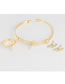 Fashion Gold Color Diamond Decorated Pure Color Jewelry Set (5 Pcs )
