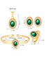 Fashion Gold Color Oval Shape Decorated Jewelry Set ( 5 Pcs )