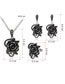 Fashion Black Flower Shape Decorated Jewelry Set (4 Pcs )