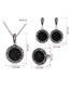 Fashion Black Round Shape Decorated Jewelry Set (4 Pcs )
