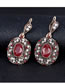 Vintage Red Diamond Decorated Jewelry Set (4 Pcs )