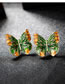 Fashion Gold Color+green Butterfly Shape Decorated Jewelry Set (3 Pcs )