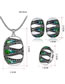 Vintage Silver Color Color Matching Decorated Jewelry Set (4 Pcs )