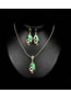 Fashion Green Diamond Decorated Jewelry Set (3 Pcs )