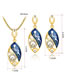 Fashion Blue Diamond Decorated Jewelry Set (3 Pcs )