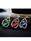 Fashion Green Water Drop Shape Decorated Hollow Out Jewelry Set (3 Pcs )
