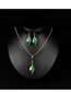 Fashion Green Diamond Decorated Jewelry Set (3 Pcs )