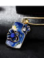 Fashion Sapphire Blue Flower Shape Decorated Jewelry Set (3 Pcs )