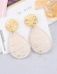 Fashion Yellow Water Drop Decorated Hollow Out Earrings
