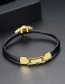 Simple Black+gold Color Diamond Decorated Bracelet