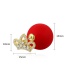 Fashion Red Crown Shape Decorated Earrings