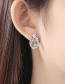 Fashion Silver Color Diamond Decorated Pure Color Earrings