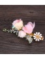 Fashion Pink Flower Shape Decorated Hair Clip