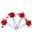 Fashion Red Flower Shape Decorated Hair Accessories