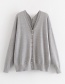 Fashion Gray Rivet Decorated Pure Color Coat
